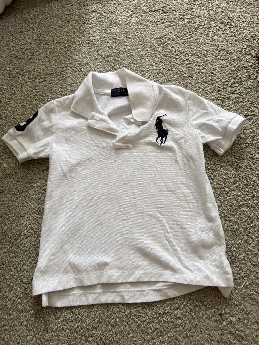 Ralph Lauren White Polo with Navy Pony